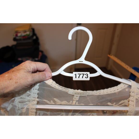 Adiva Duster Women's Medium Mesh Lace Crosha Cover-up Layering Boho Western - Picture 9 of 9